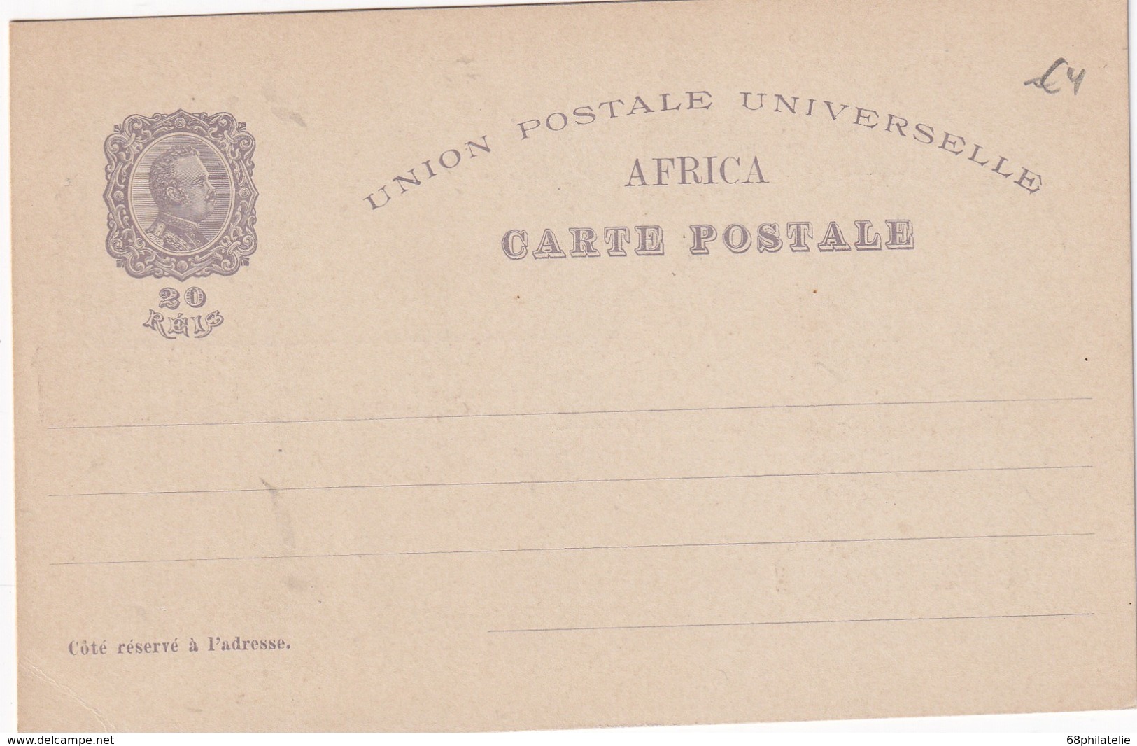 AFRIQUE PORTUGAISE  1898     ENTIER POSTAL/GANZSACHE/POSTAL STATIONERY CARTE - Africa Portuguesa