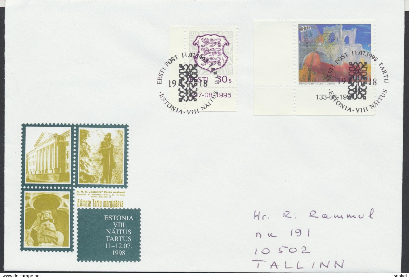 58-83 Estonia Tartu  Philatelic Exhibition 11.07.1998 From Post Arrival Postmark - Estonie