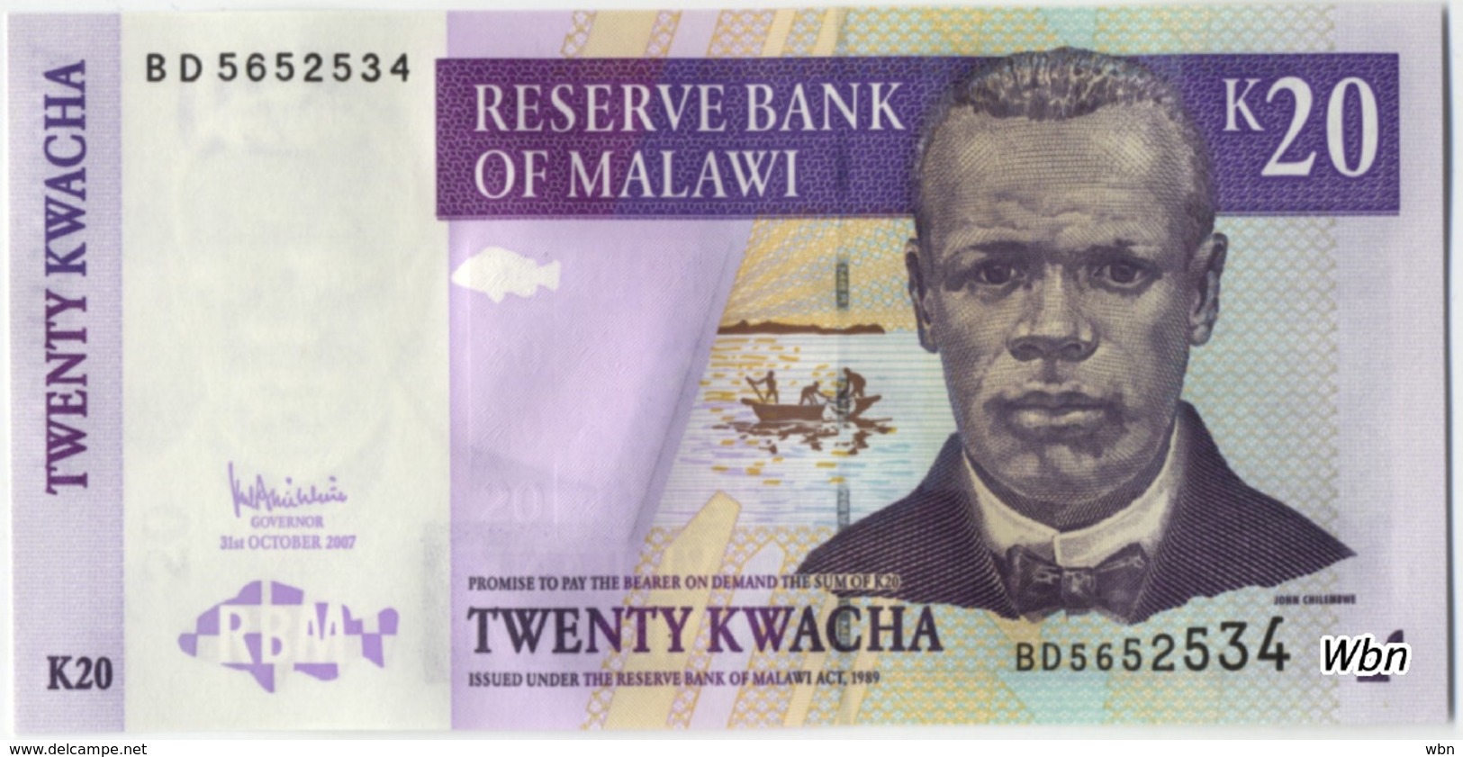 Malawi 20 Kwachas (P50) 2007 -UNC- - Malawi