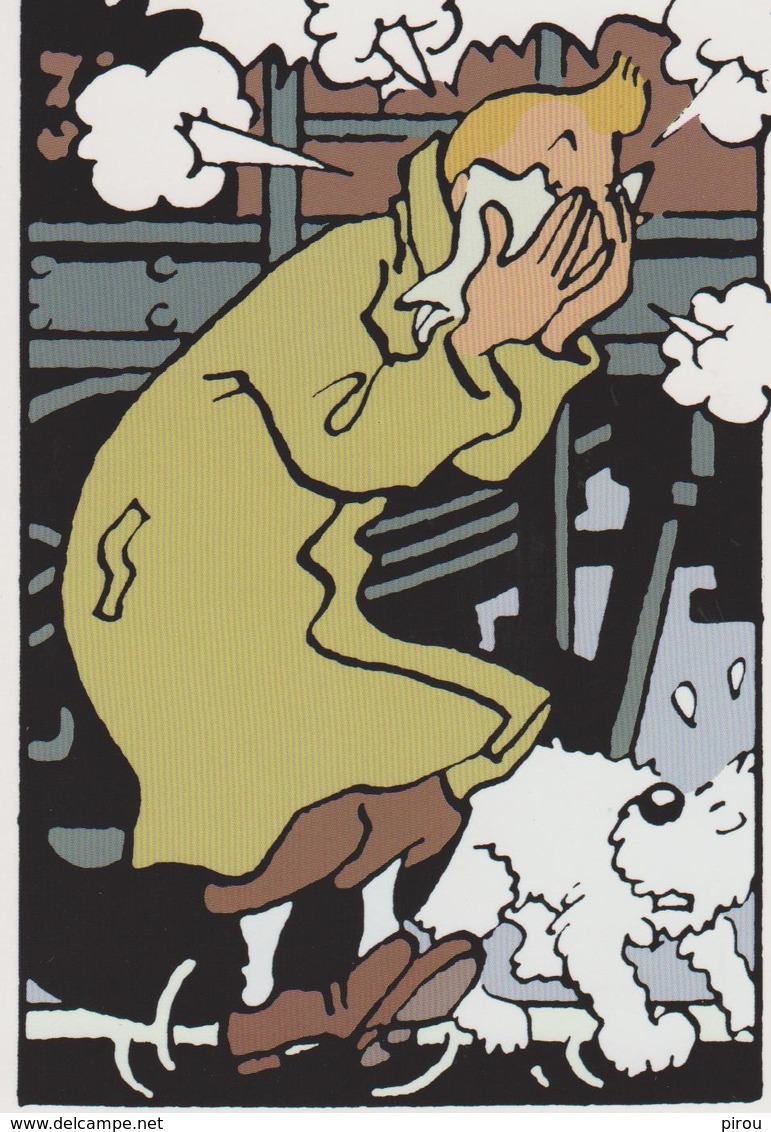 TINTIN ( Carte 2 Volets ) "Au Pays De L'or Noir " - Bandes Dessinées