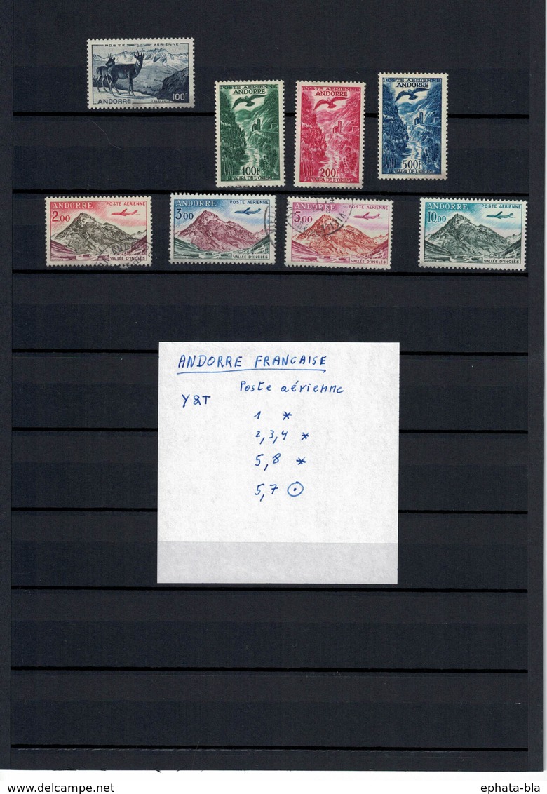 Andorre: Lot De Timbres  Poste Aérienne Avec Trace De Charnière - Airmail