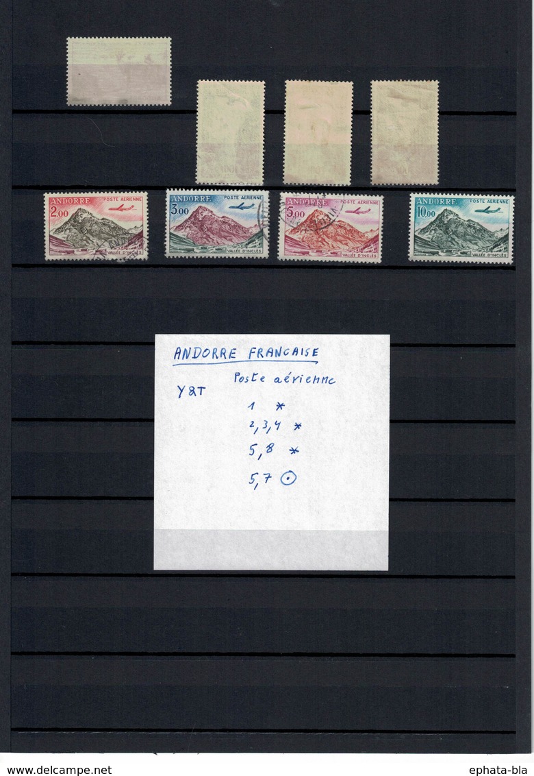 Andorre: Lot De Timbres  Poste Aérienne Avec Trace De Charnière - Airmail