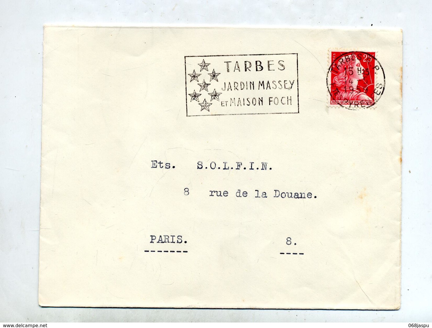 Lettre Flamme Tarbes Massey Foch - Mechanical Postmarks (Advertisement)