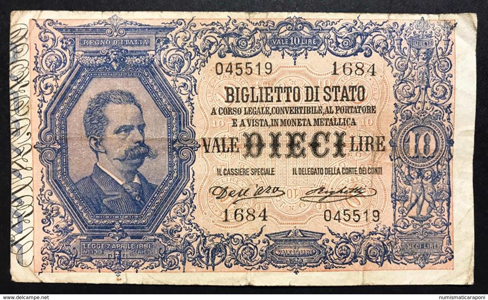 10 LIRE VITTORIO EM. III°  Dell'ara Righetti 1914 Rara LOTTO 2303 - Italia – 10 Lire