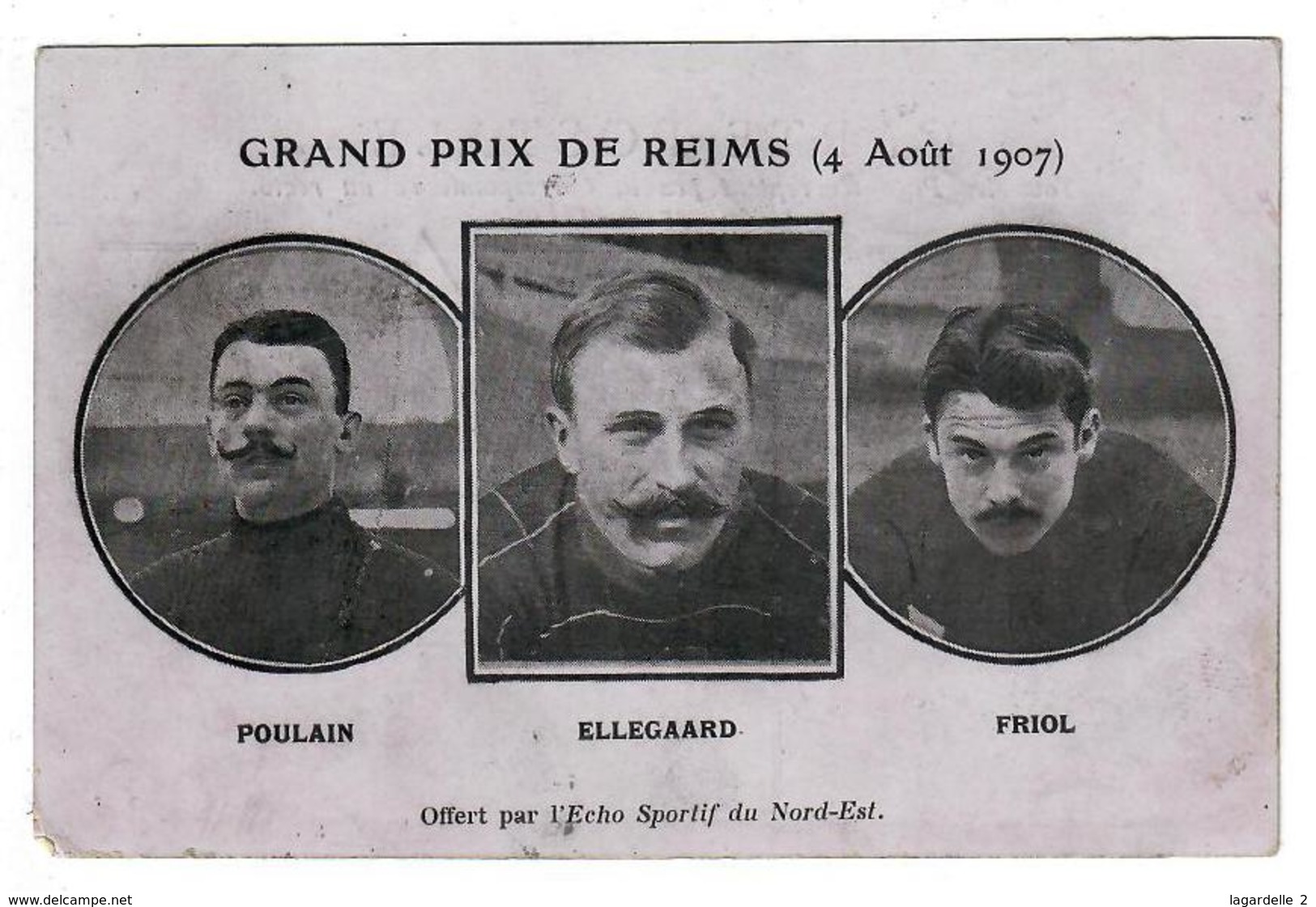 Grand Prix De Reims 4 Août 1907 Poulain Ellegaard Friol Offert Par L'Echo Sportif Du Nord-Est - Cyclisme