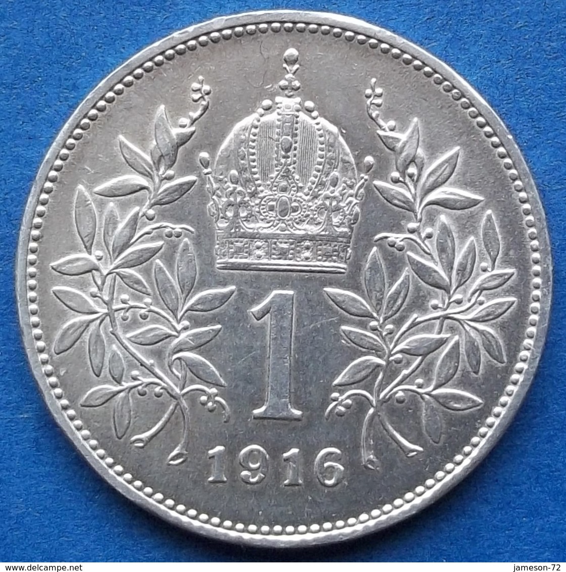 AUSTRO-HUNGARIAN EMPIRE - Silver Corona 1916 KM# 2820 Franz Joseph I - Edelweiss Coins - Autriche