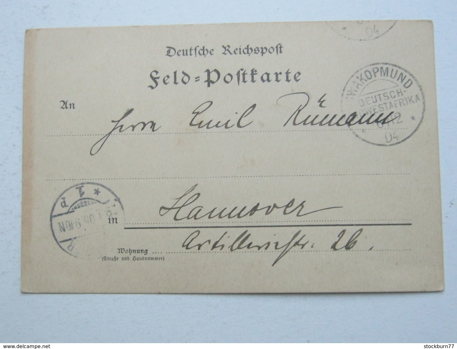 DSW , Feldpostkarte Aus   Swakopmund  1904 - Deutsch-Südwestafrika