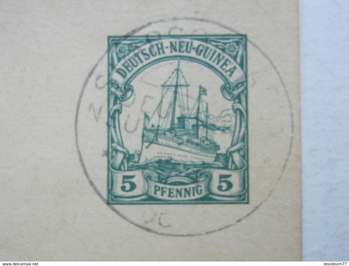 DNG , 1906 , Simpsonshafen  , Klarer Stempel Auf Doppel - Ganzsache , Rs. Viel Text - Deutsch-Neuguinea