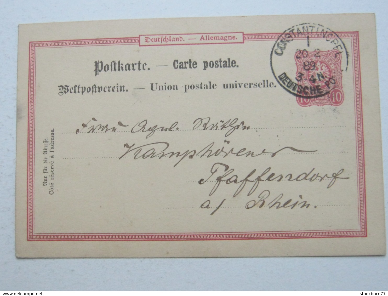 TÜRKEI , 1889 , Constantinopel , Klarer Stempel Auf Ganzsache - Deutsche Post In Der Türkei