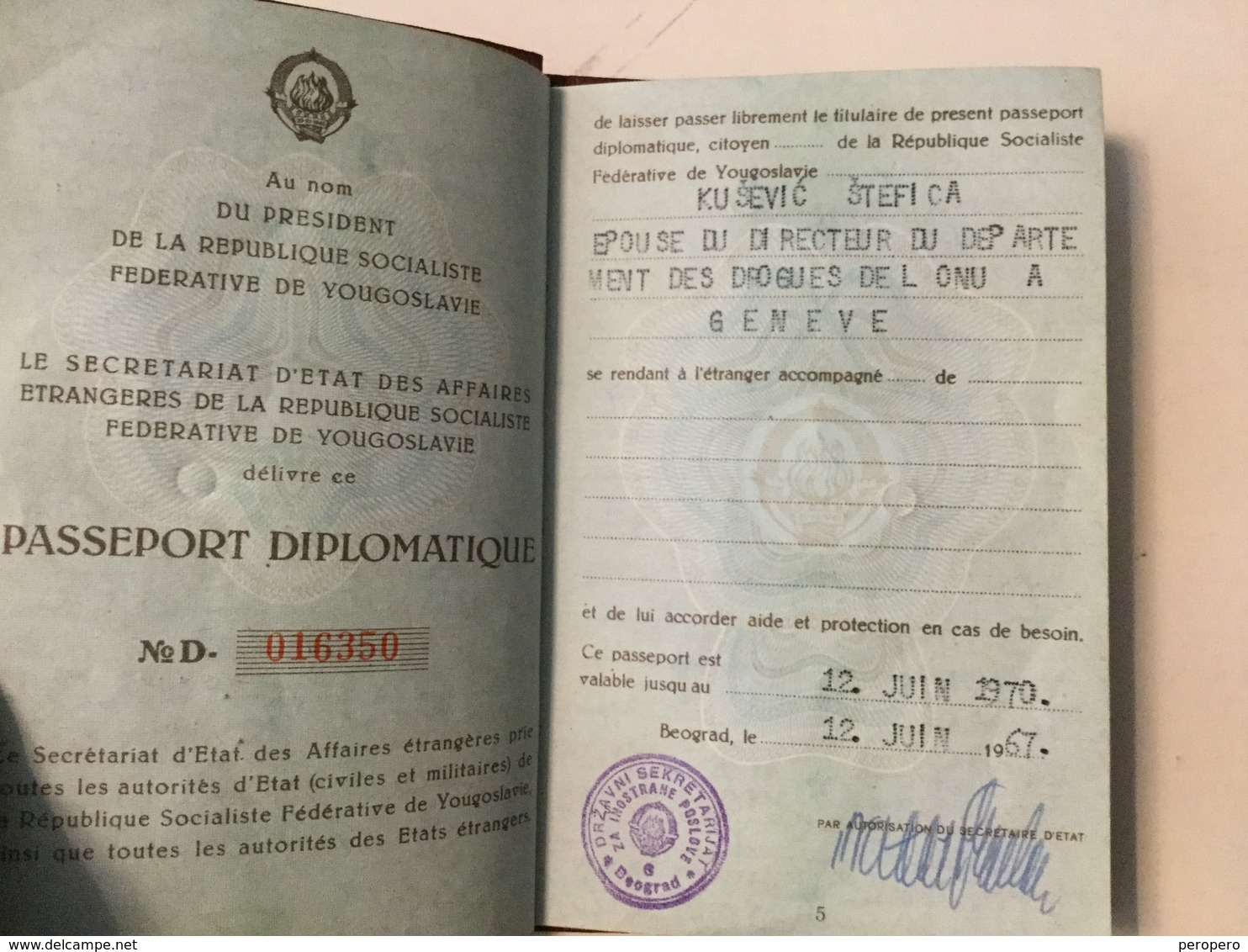 PASSPORT   REISEPASS  PASSAPORTO   PASSEPORT DIPLOMATIQUE  VISA 1967. : SUISSE , UK , ESPANA , USA , - Historische Dokumente