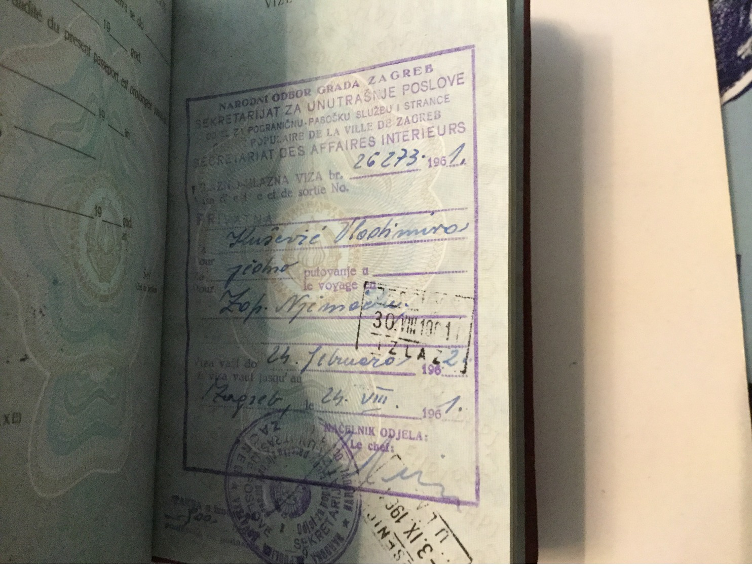 PASSPORT   REISEPASS  PASSAPORTO   PASSEPORT VISA 1961. : WEST GERMANY , AUSTRIA - Historische Dokumente