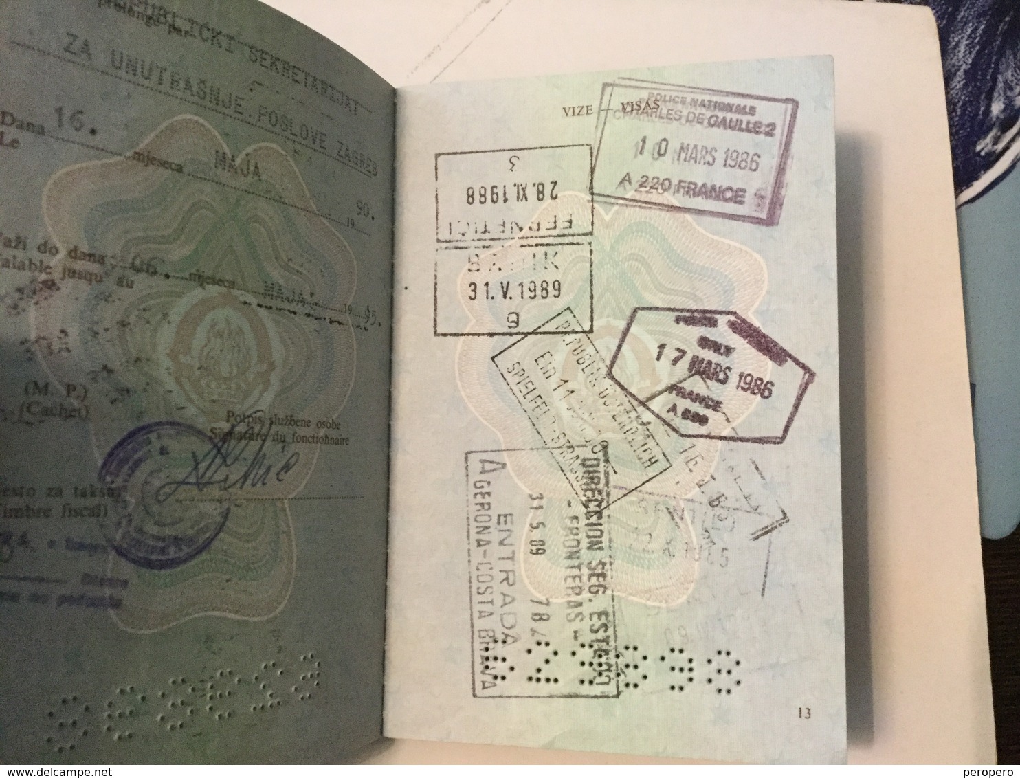 PASSPORT   REISEPASS  PASSAPORTO   PASSEPORT  YUGOSLAVIA   VISA 1985. : ISRAEL , FRANCE , MALTA - Historische Dokumente
