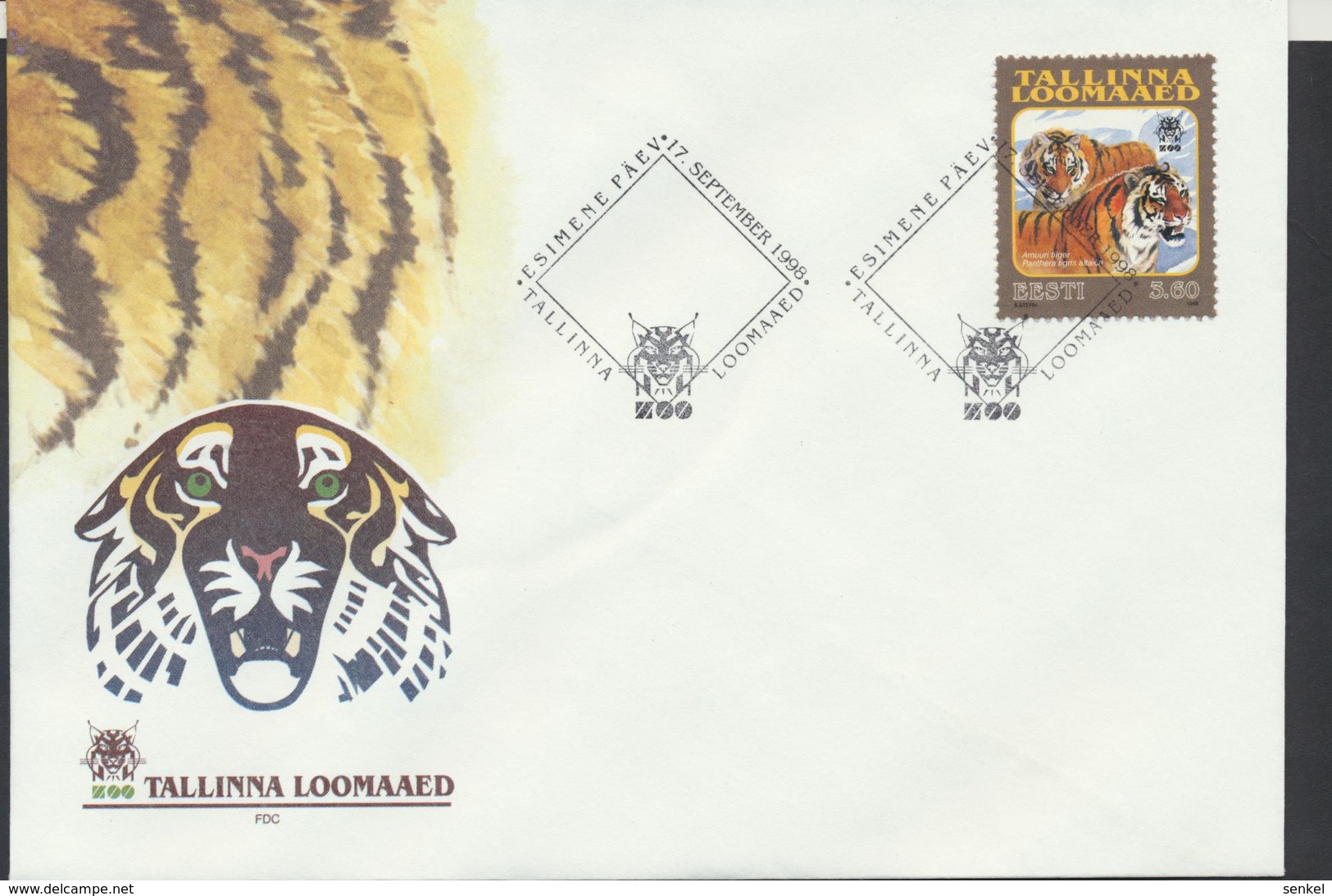 58-119 Estonia Tallinn Zoo FDC 17.09.1998 Mi 333 - Estonie