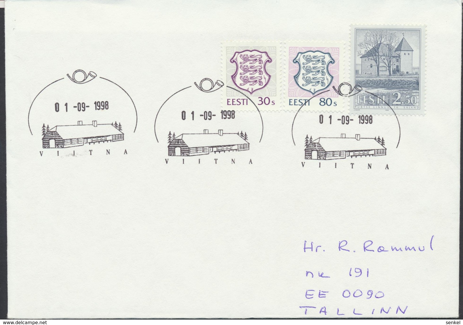 58-121 Estonia Viitna Cancellation 01.09.1998 From Post Arrival Postmark - Estonia