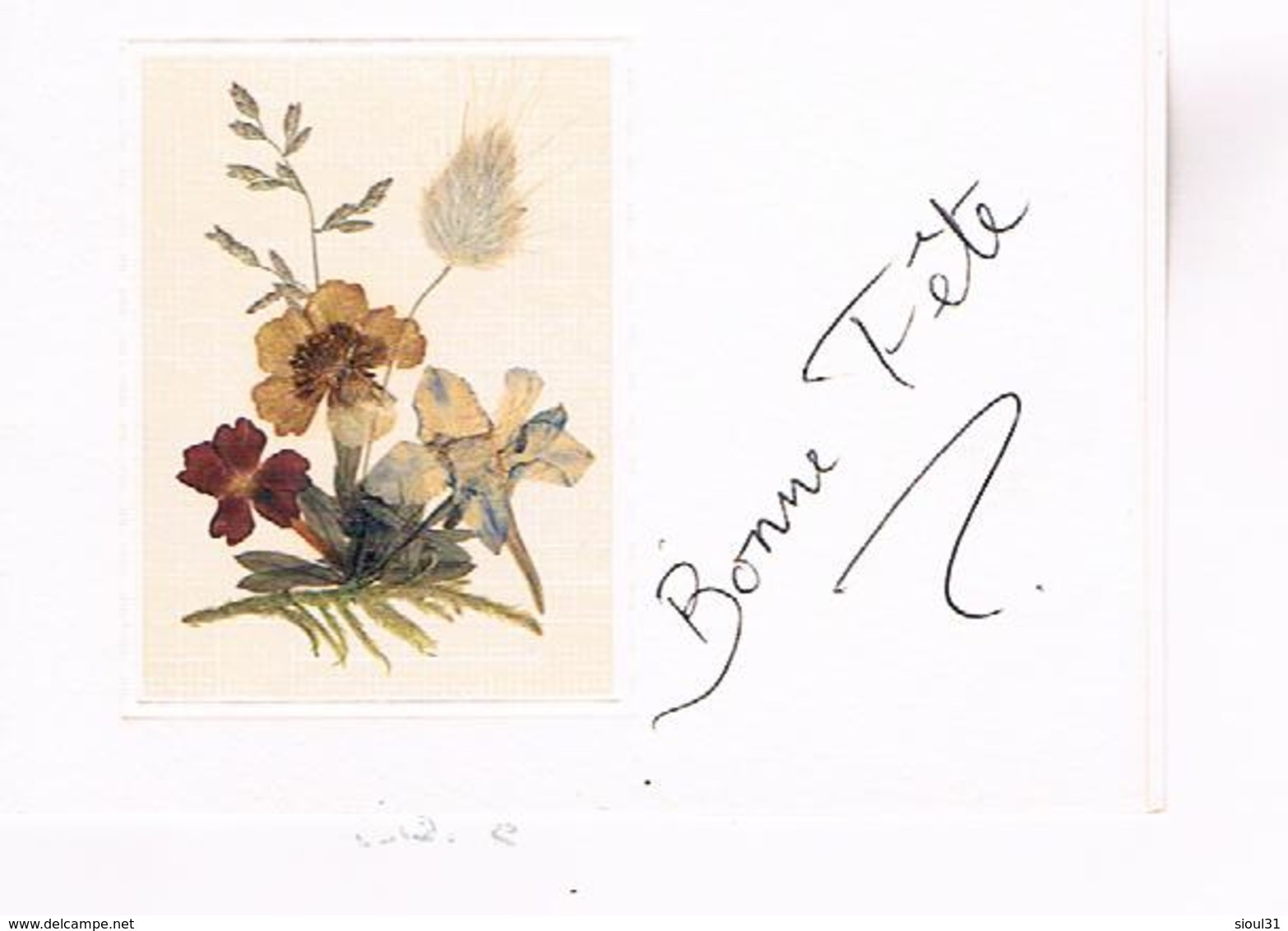 BONNE FETE CARTE DOUBLE 1988  FLEURS SECHEES - Anniversaire