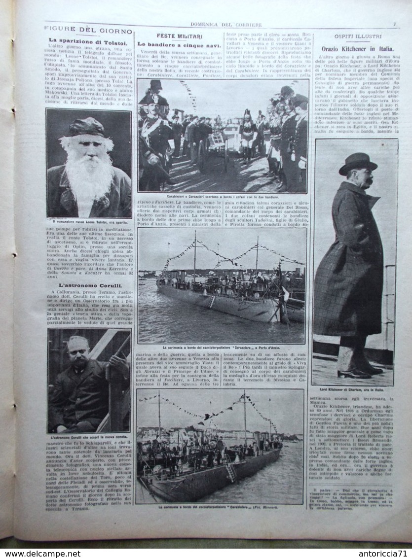 La Domenica Del Corriere 20 Novembre 1910 Mascagni Puccini Sparizione Di Tolstoi - Altri & Non Classificati