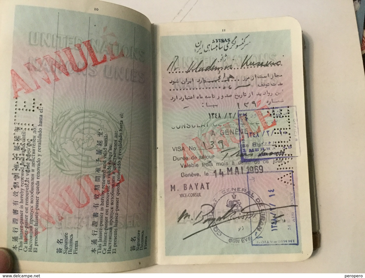 PASSPORT REISEPASS  PASSEPORT UNITED NATIONS LAISSEZ-PASSER VISA TO:IRAN,INDIA,AFGHANISTAN,LEBANON,TURKEY,THAILAND,BURMA