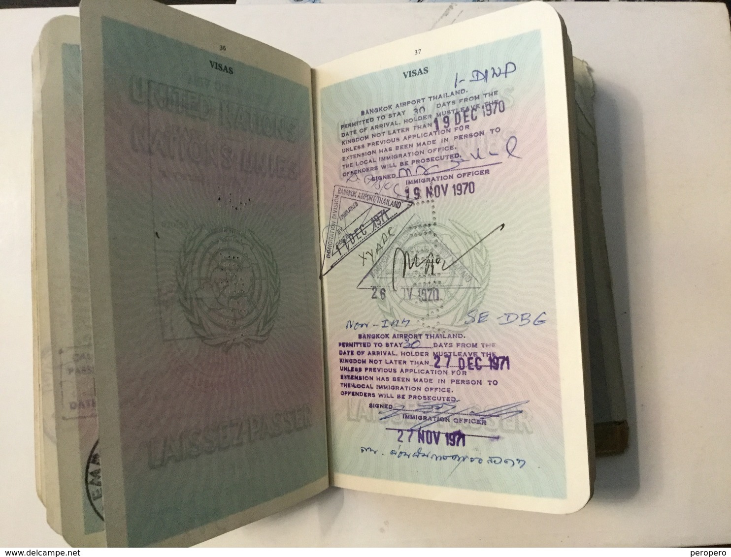 PASSPORT REISEPASS  PASSEPORT UNITED NATIONS LAISSEZ-PASSER VISA TO:IRAN,INDIA,AFGHANISTAN,LEBANON,TURKEY,THAILAND,BURMA