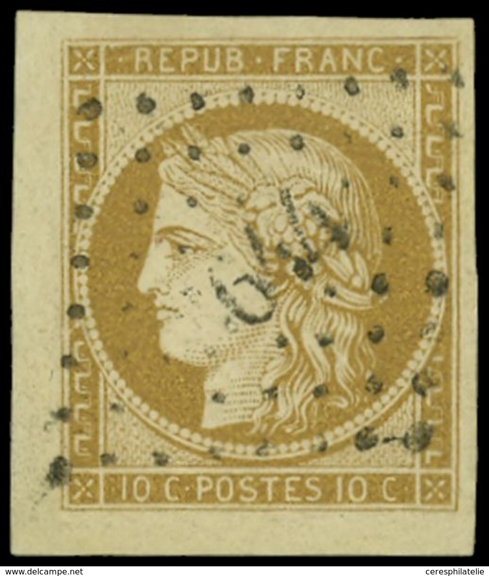 EMISSION DE 1849 - 1    10c. Bistre-jaune, Petit Cdf, Obl. PC 644, TTB. C - 1849-1850 Ceres