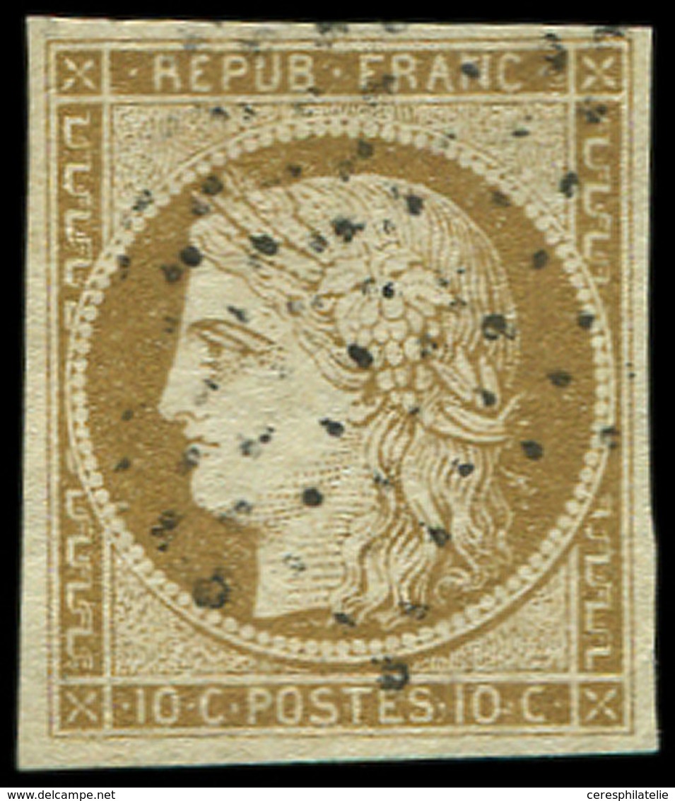 EMISSION DE 1849 - 1    10c. Bistre-jaune, Oblitéré ETOILE, Frappe Légère, TB. C - 1849-1850 Cérès