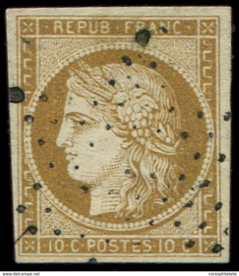 EMISSION DE 1849 - 1    10c. Bistre-jaune, Obl. ETOILE Légère, TTB. Br - 1849-1850 Cérès