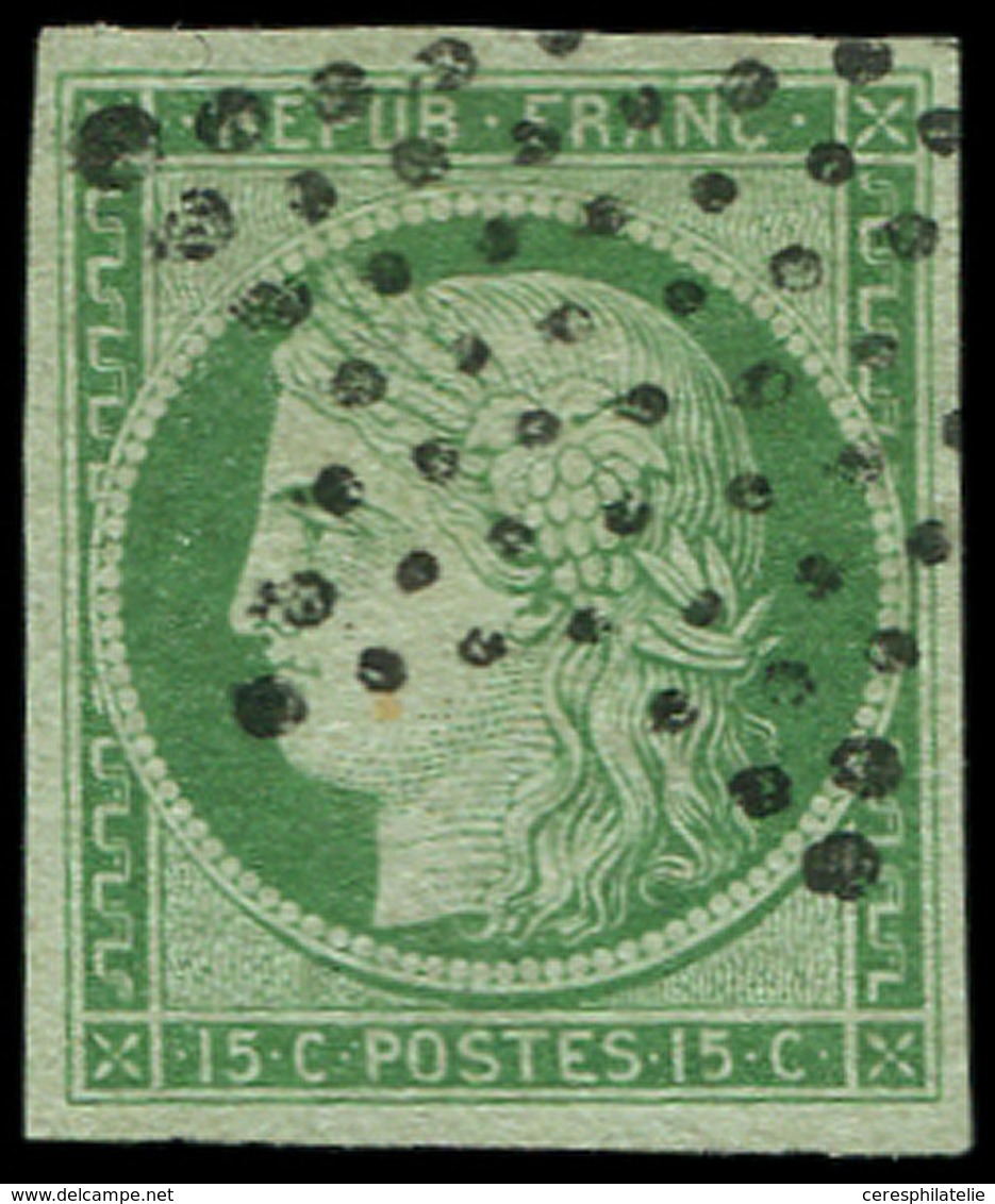 EMISSION DE 1849 - 2    15c. Vert, Obl. ETOILE, TTB - 1849-1850 Cérès