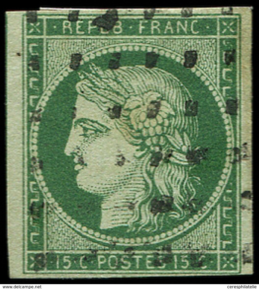 EMISSION DE 1849 - 2b   15c. Vert FONCE, Obl. GROS POINTS, TB - 1849-1850 Ceres