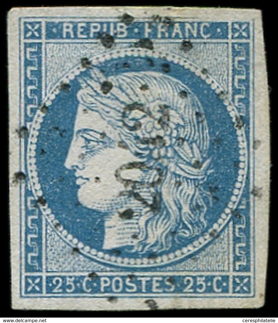 EMISSION DE 1849 - 4    25c. Bleu, Obl. PC 2042, TTB - 1849-1850 Cérès