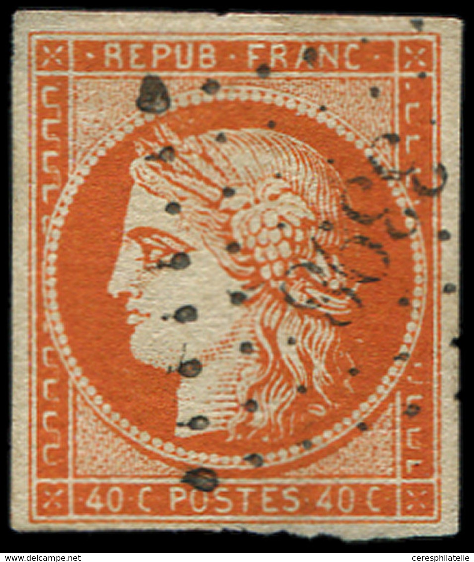 EMISSION DE 1849 - 5    40c. Orange, Oblitéré PC 3398, Frais Et TB - 1849-1850 Ceres