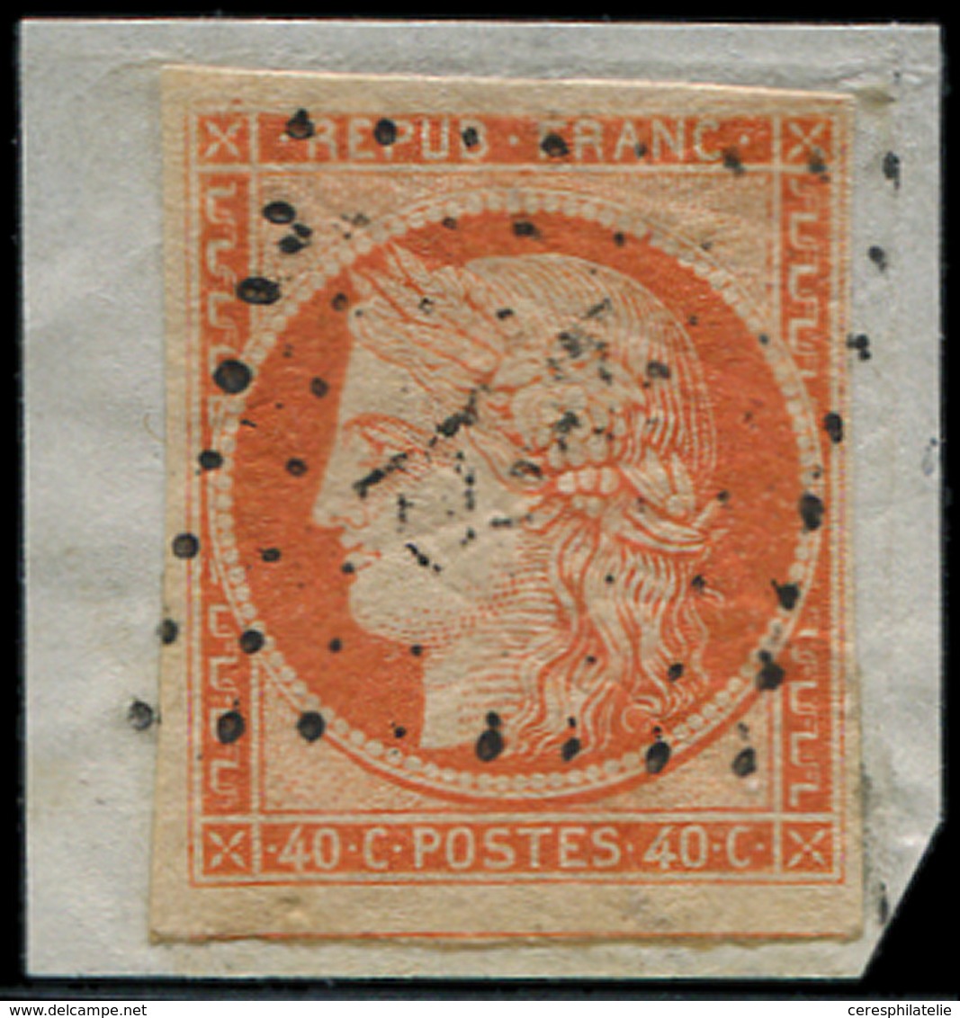 EMISSION DE 1849 - 5    40c. Orange, Oblitéré PC Sur Fragment, TB. J - 1849-1850 Cérès