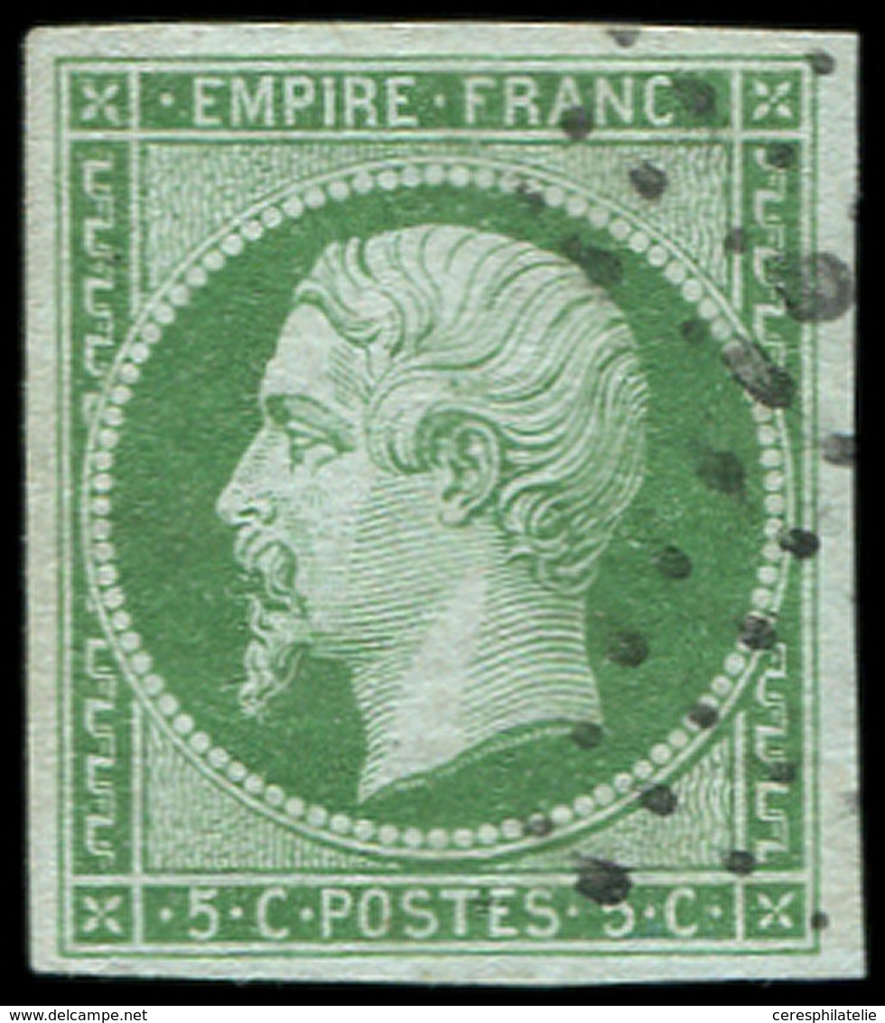 EMPIRE NON DENTELE - 12    5c. Vert, Obl., Effigie Dégagée, TTB - 1853-1860 Napoleon III