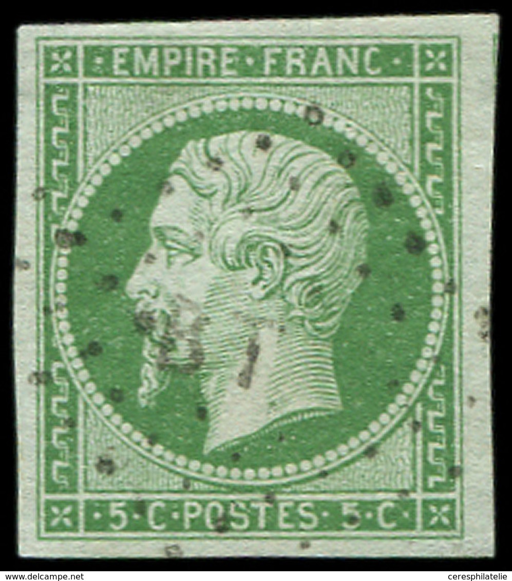 EMPIRE NON DENTELE - 12    5c. Vert, Oblitéré Ambulant BP, Frappe Légère, TTB - 1853-1860 Napoleone III
