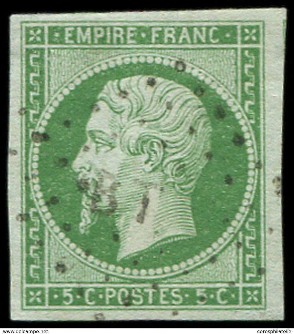 EMPIRE NON DENTELE - 12    5c. Vert, Oblitéré Ambulant BP, Frappe Légère, TTB - 1853-1860 Napoleon III