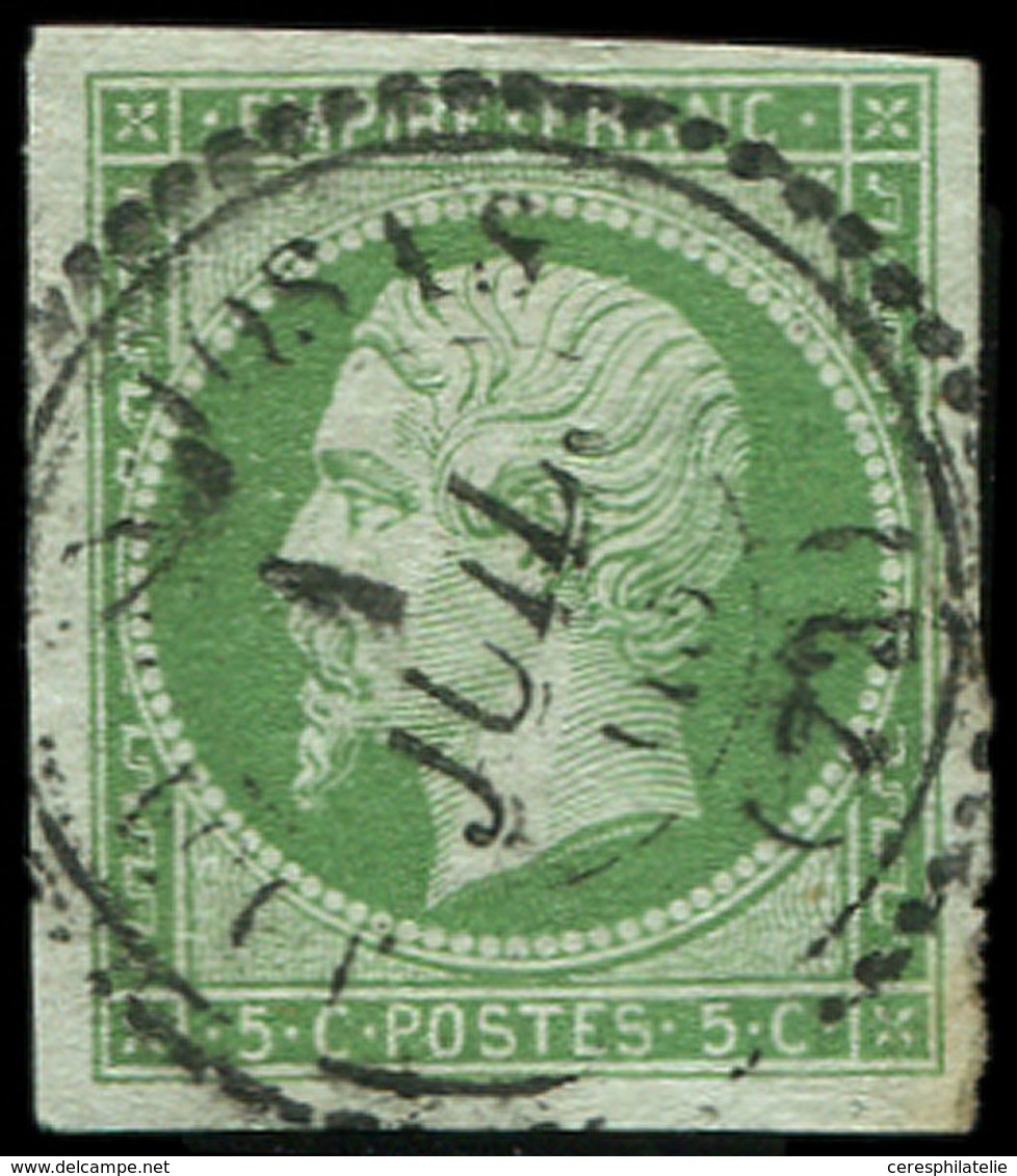 EMPIRE NON DENTELE - 12    5c. Vert, Obl. Càd T22 JOUY EN JOSAS 1/7/( ), TB - 1853-1860 Napoléon III