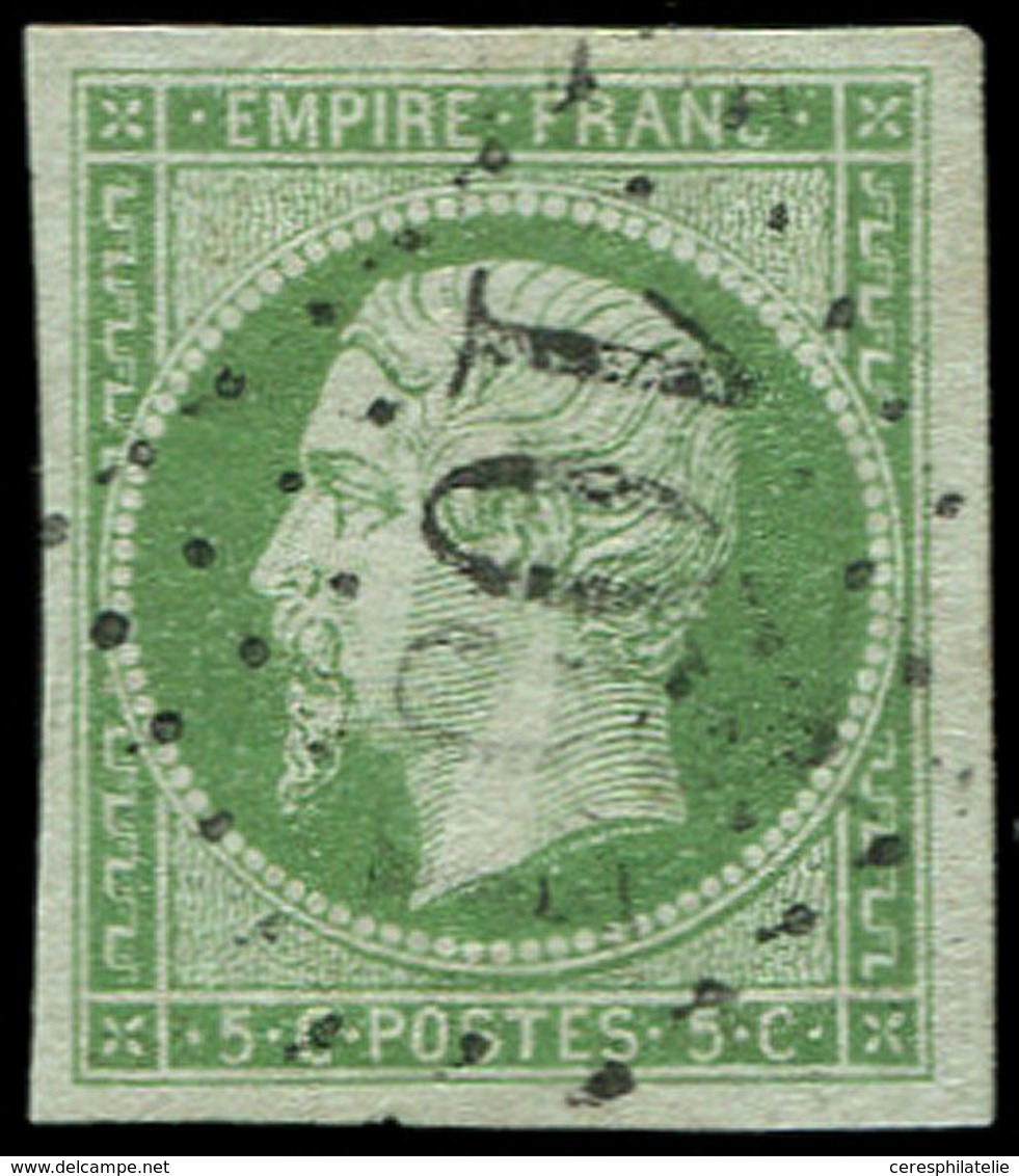 EMPIRE NON DENTELE - 12    5c. Vert, Obl. GC, Belles Marges, TTB - 1853-1860 Napoleone III