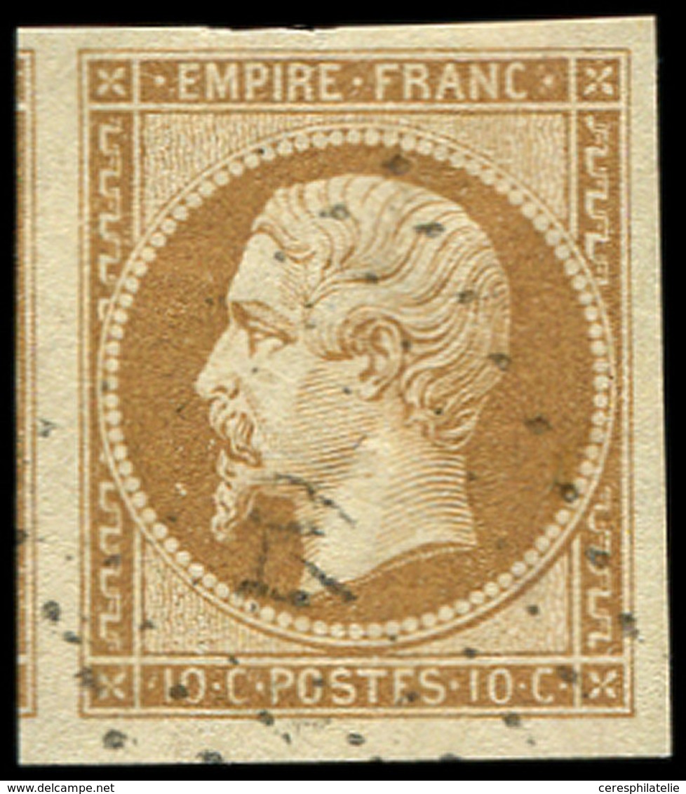 EMPIRE NON DENTELE - 13B  10c. Brun Clair, Obl. PC Léger 44, Voisin à Gauche, TTB/Superbe - 1853-1860 Napoléon III