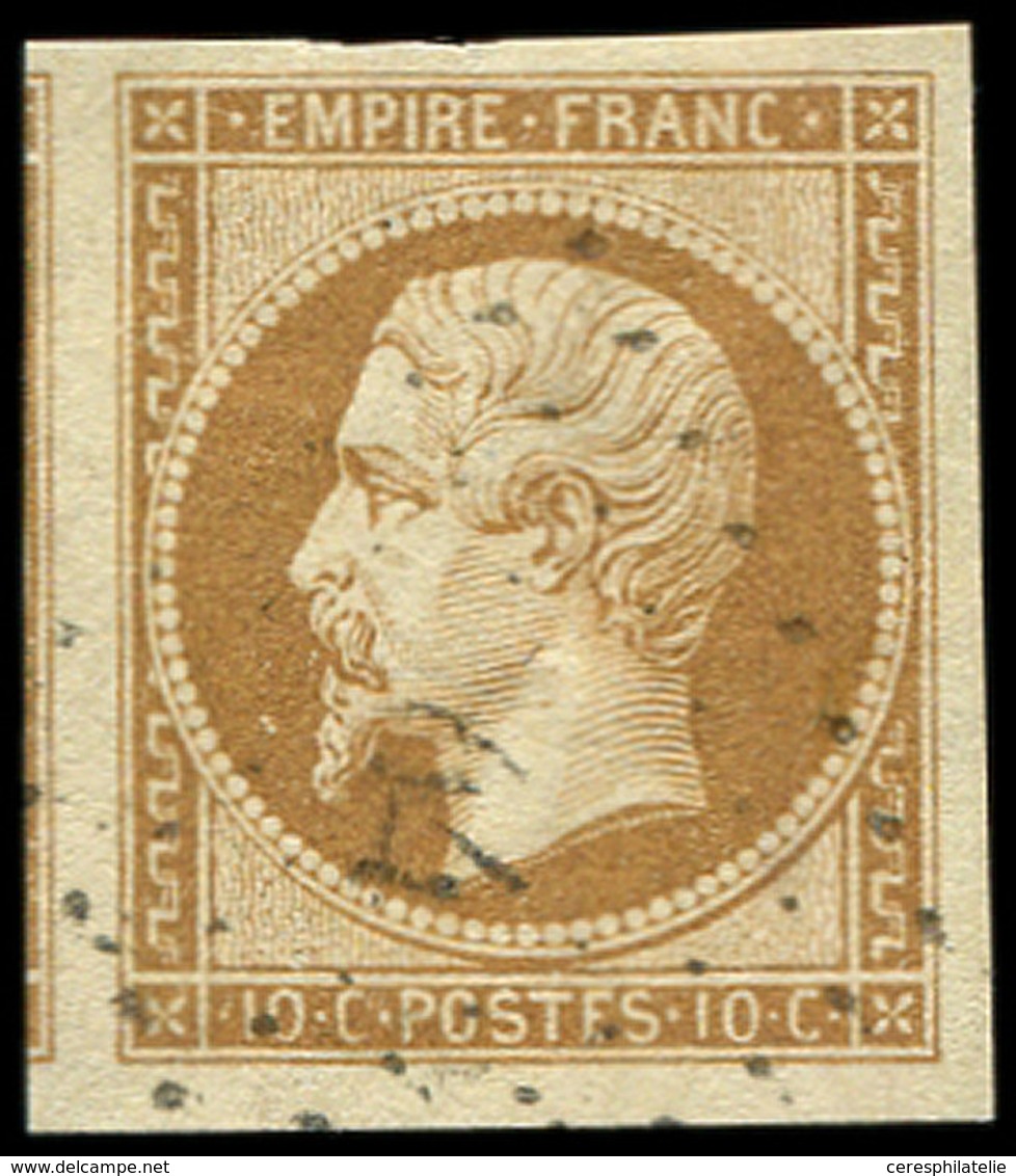 EMPIRE NON DENTELE - 13B  10c. Brun Clair, Obl. PC Léger 44, Voisin à Gauche, TTB/Superbe - 1853-1860 Napoleone III