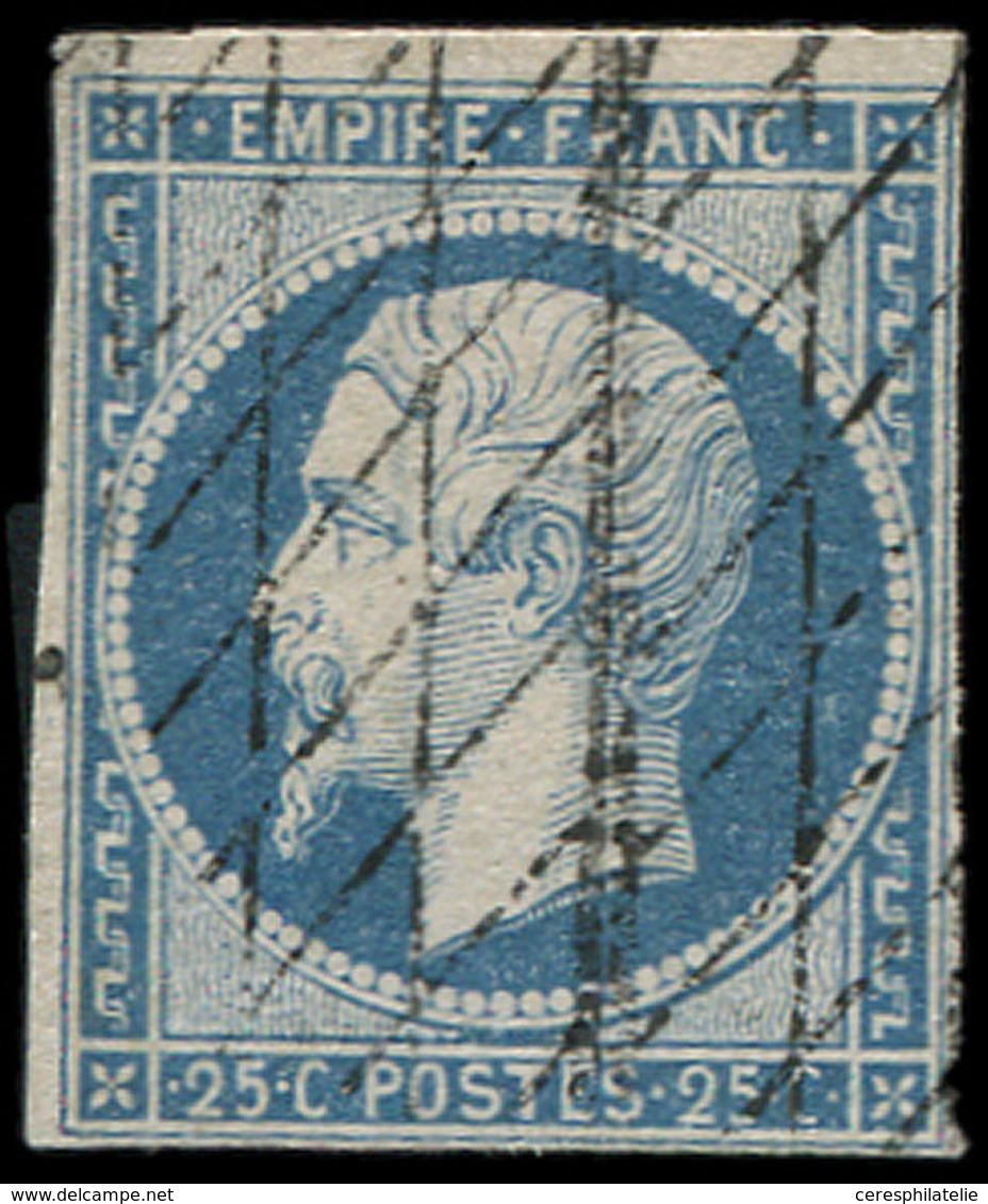 EMPIRE NON DENTELE - 15   25c. Bleu, Obl. GRILLE SANS FIN, TB. Br - 1853-1860 Napoleone III