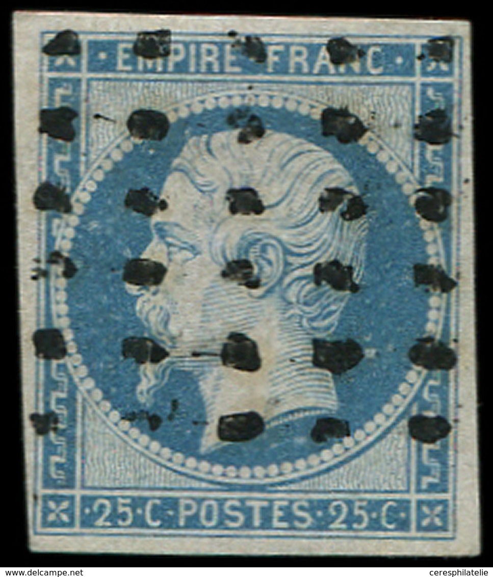 EMPIRE NON DENTELE - 15   25c. Bleu, Oblitéré GROS POINTS, TB - 1853-1860 Napoleone III