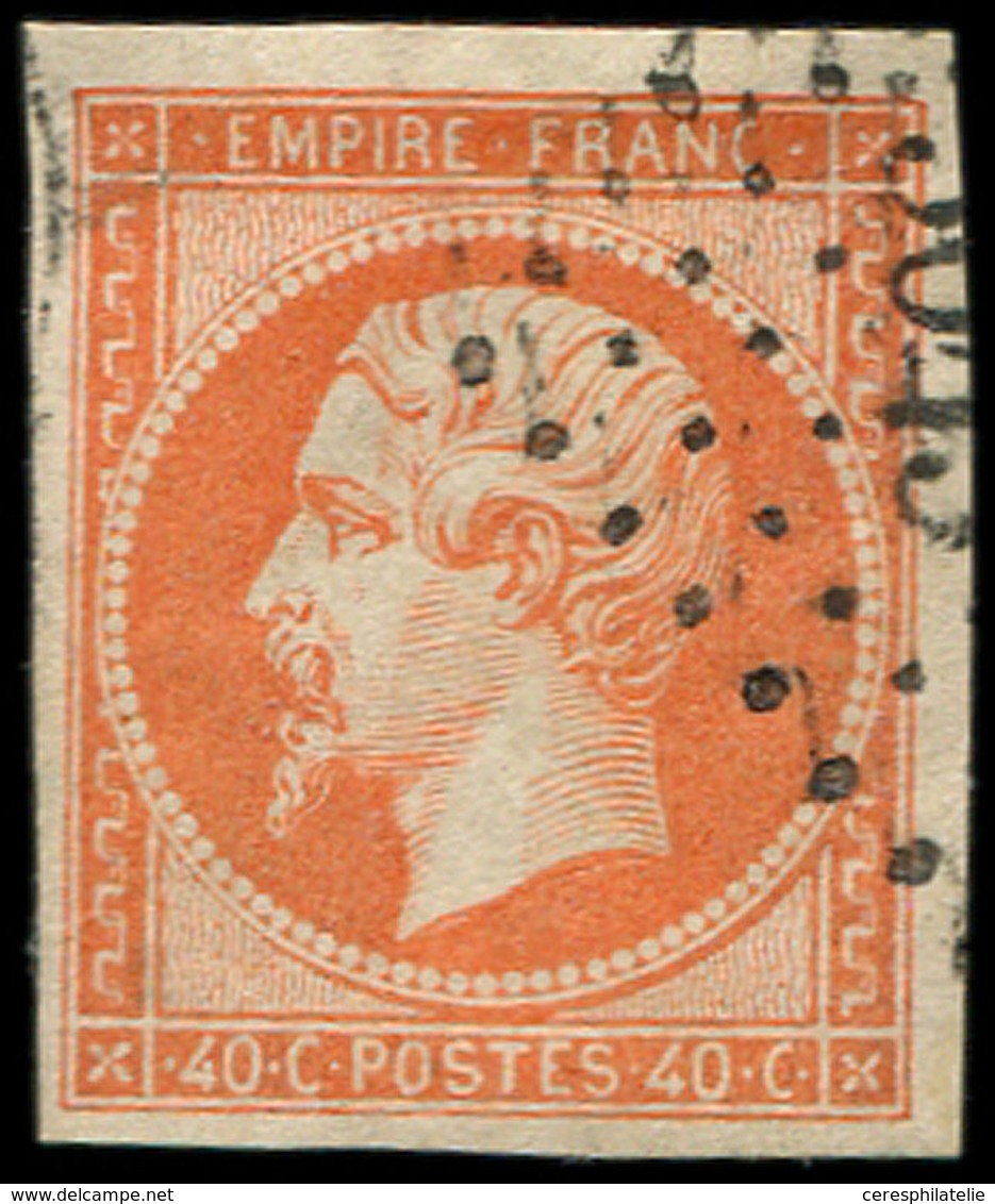 EMPIRE NON DENTELE - 16   40c. Orange, Obl. PC, Effigie Dégagée, TTB - 1853-1860 Napoleon III