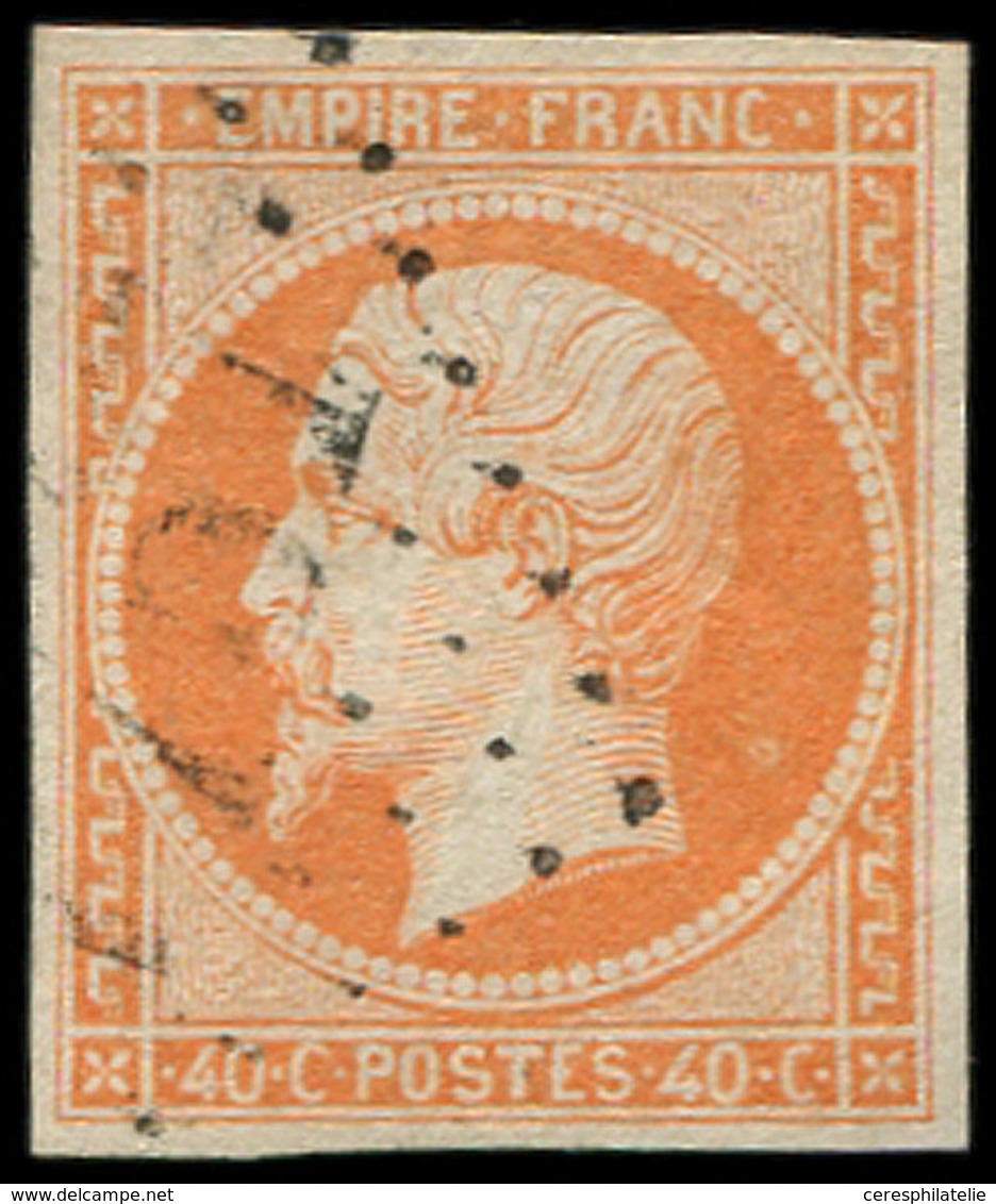 EMPIRE NON DENTELE - 16   40c. Orange, Obl. GC, Frappe Légère, TTB - 1853-1860 Napoleone III