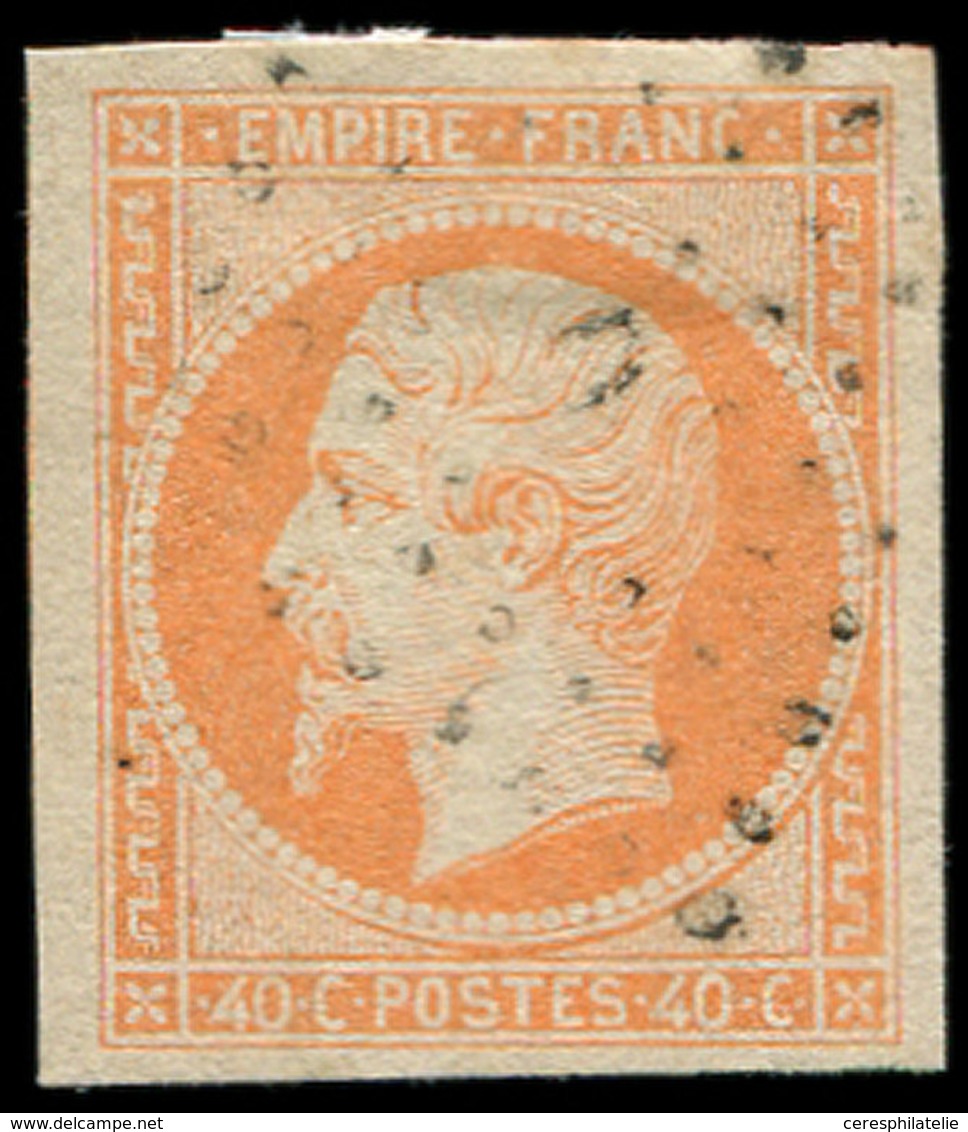 EMPIRE NON DENTELE - 16j  40c. Orange Pâle, ObL. Los. D, Frappe Légère, TTB - 1853-1860 Napoléon III