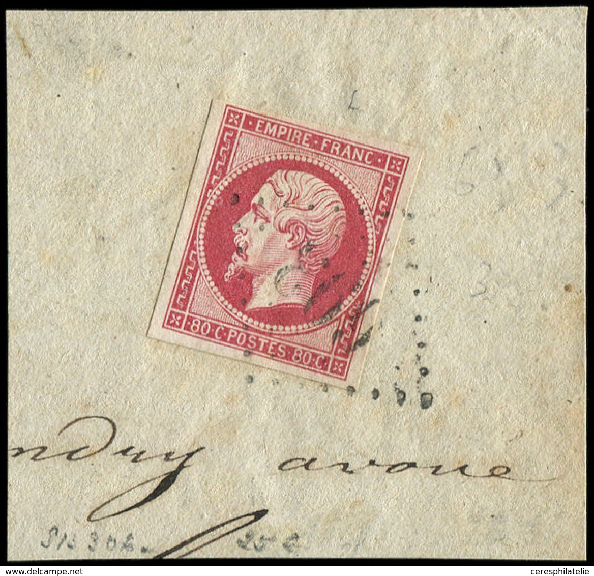 EMPIRE NON DENTELE - 17B  80c. Rose, Obl. GC 603 Sur Fragt, Frappe Légère, TTB - 1853-1860 Napoleon III