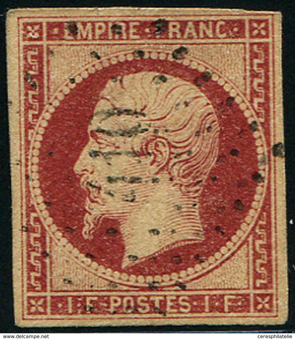 EMPIRE NON DENTELE - 18    1f. Carmin, Obl. PC Léger, TB. Br - 1853-1860 Napoleone III