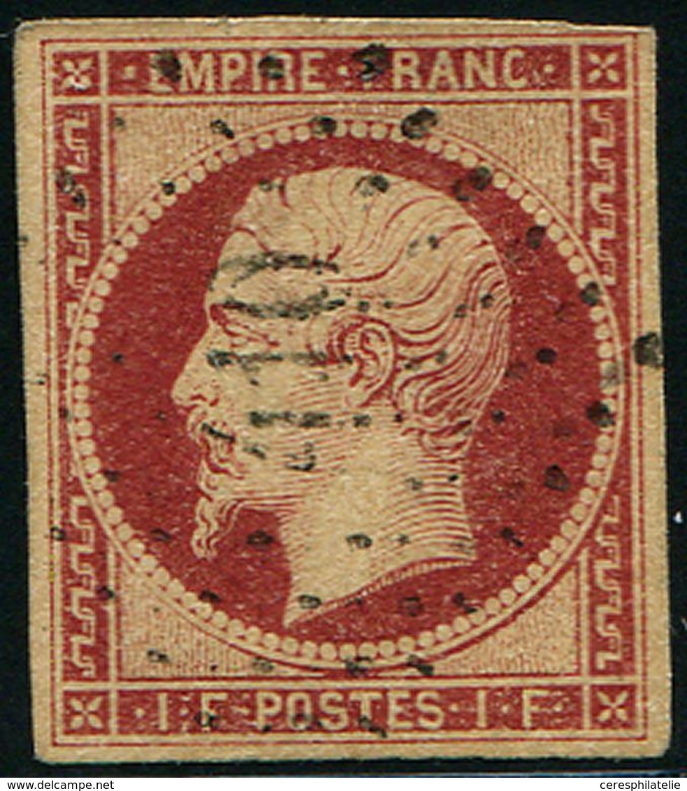 EMPIRE NON DENTELE - 18    1f. Carmin, Obl. PC Léger, TB. Br - 1853-1860 Napoleon III