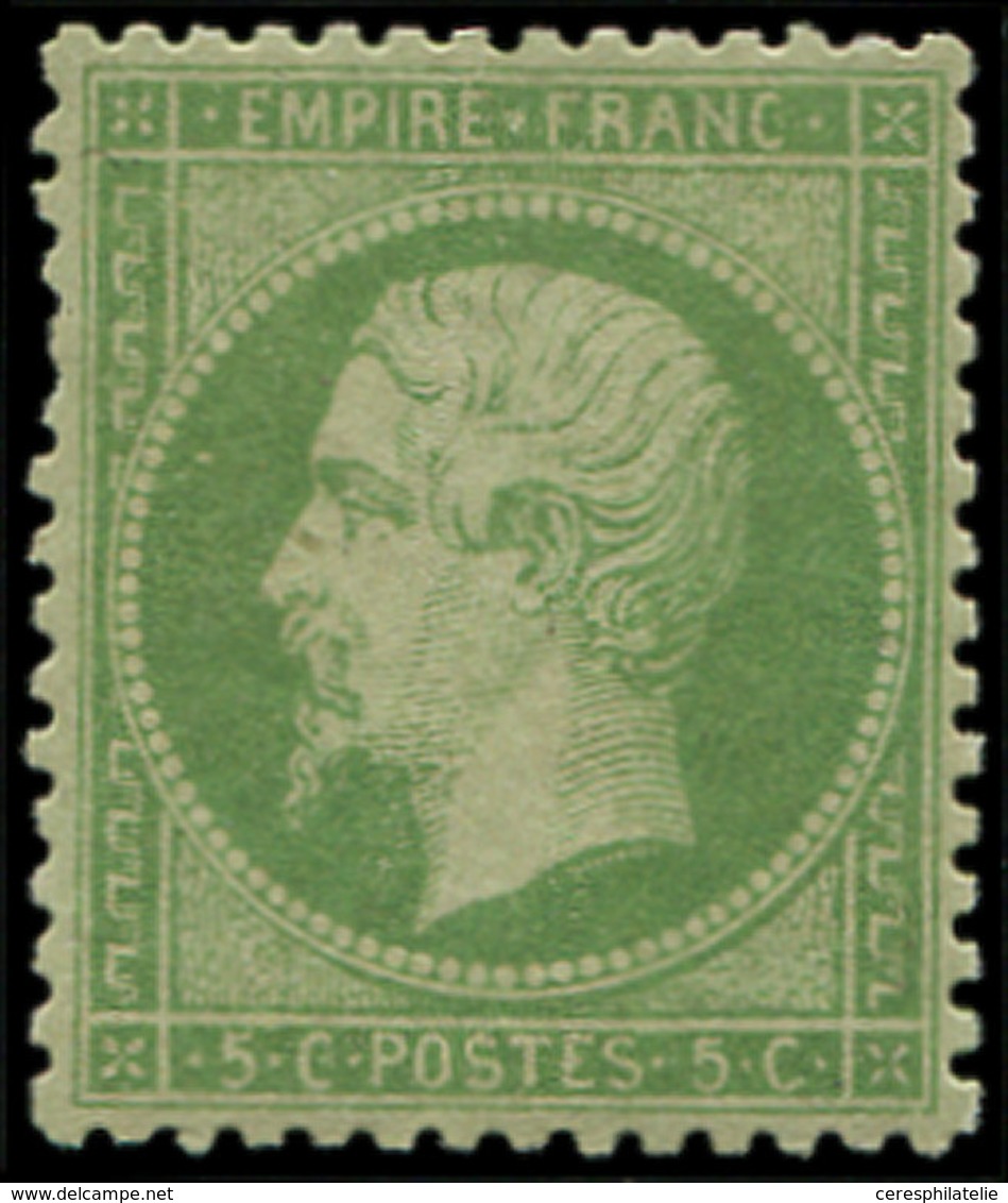 * EMPIRE DENTELE - 20    5c. Vert, Très Bien Centré, Trace De Ch. Quasi Invisible, TTB. C - 1862 Napoleone III