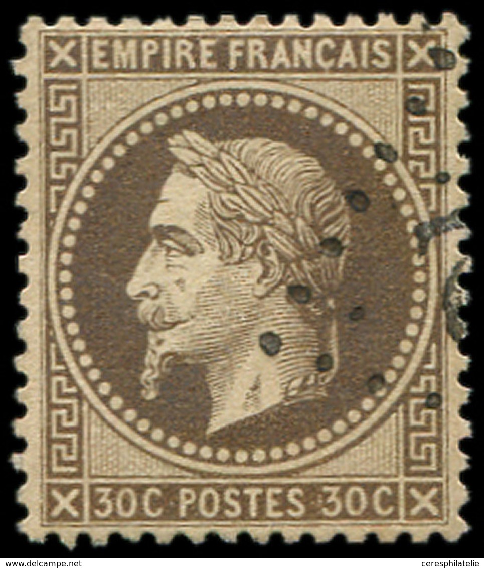 EMPIRE LAURE - 30   30c. Brun, Nuance Foncée, Obl. GC, Effigie Dégagée, Bon Centrage, Superbe - 1863-1870 Napoleon III With Laurels