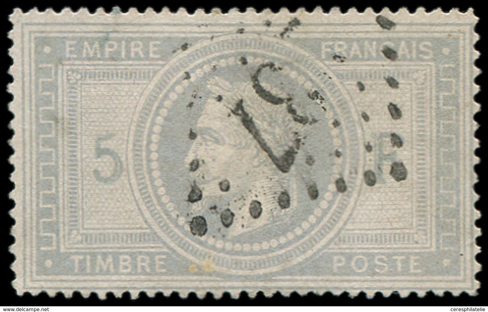 EMPIRE LAURE - 33    5f. Violet-gris, Obl. GC 237, Clairs, Aspect TB. C - 1863-1870 Napoleon III With Laurels