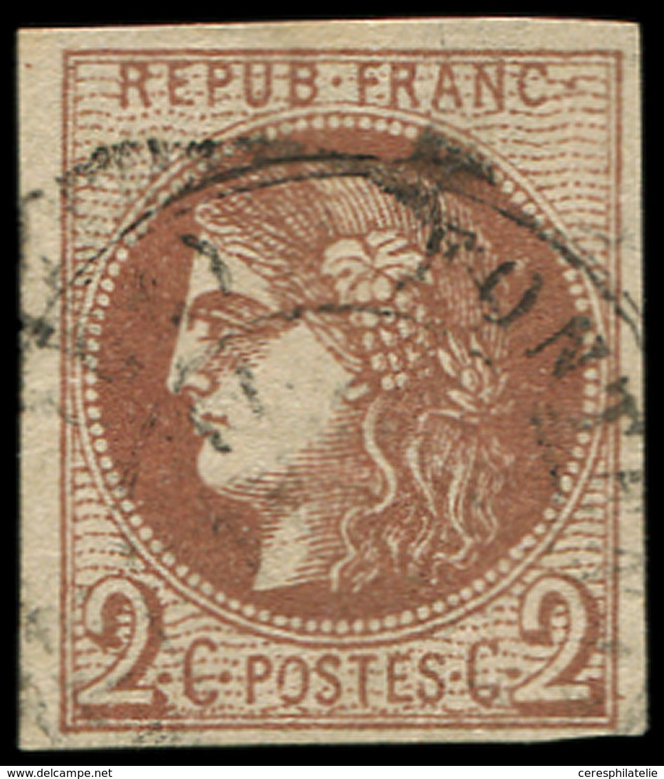 EMISSION DE BORDEAUX - 40Bb  2c. MARRON, R II, Obl., TB - 1870 Bordeaux Printing