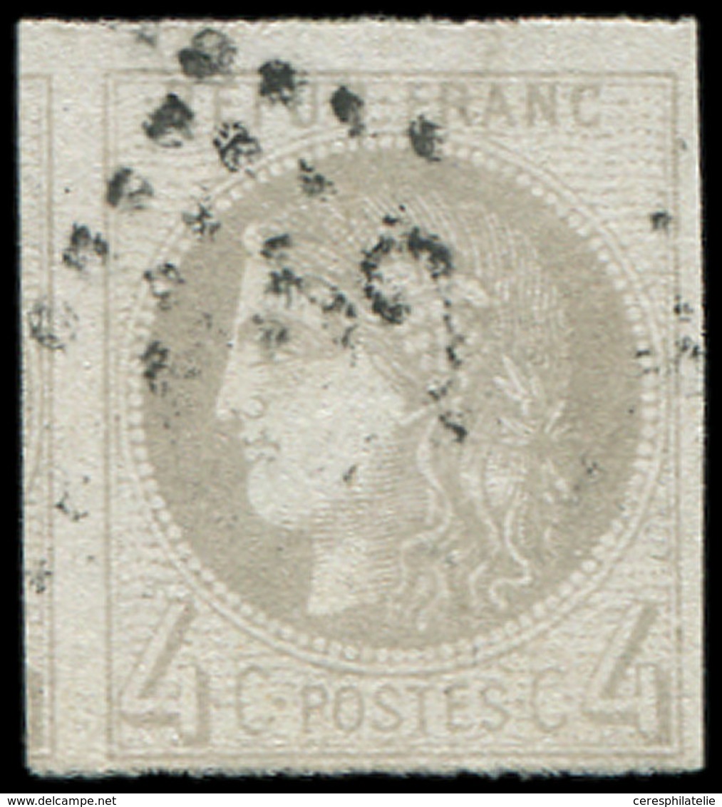 EMISSION DE BORDEAUX - 41B   4c. Gris, R II, Voisin à Gauche, Obl. GC, TB/TTB - 1870 Bordeaux Printing